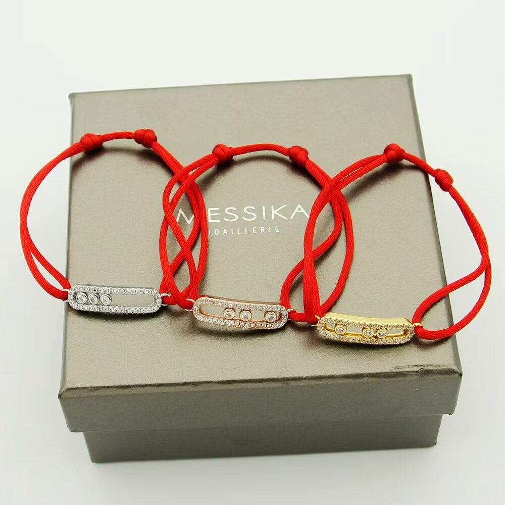 {
  "Bling Jewelrys": "Messika Care(s) Armband mit rosa Kordel und Pavé-Besatz"
}