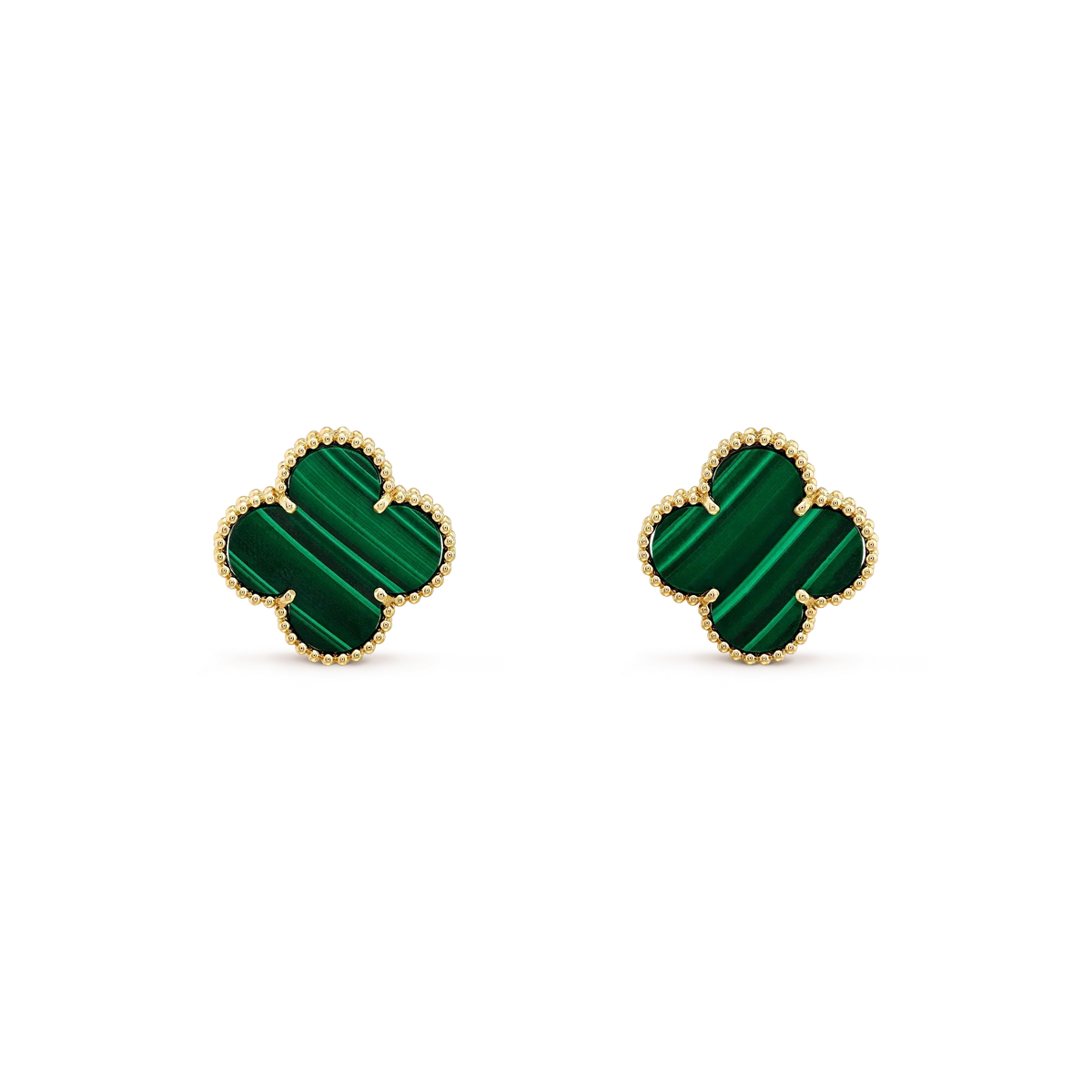 [Bling Jewelrys ]CLOVER MINI 9.5MM MALACHITE  EARRINGS