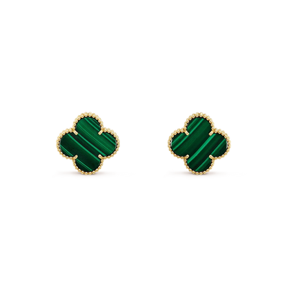 [Bling Jewelrys ]CLOVER MINI 9.5MM MALACHITE  EARRINGS