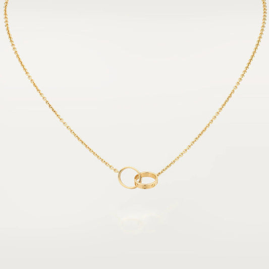 [Bling Jewelrys ]LOVE NECKLACE DOUBLE RING GOLD
