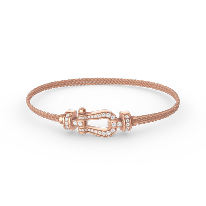 [Bling Jewelrys ]FORCE SMALL HORSESHOE  DIAMOND CHAIN ROPE BRACELET