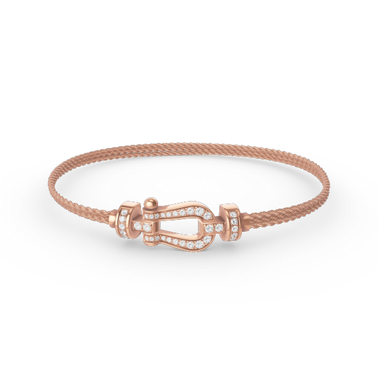 [Bling Jewelrys ]FORCE SMALL HORSESHOE  DIAMOND CHAIN ROPE BRACELET