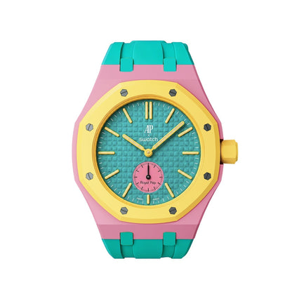 [Bling Jewelrys]Royal Oak Pop Exclusive Bioceramic Case & Silicone Strap Mix Color