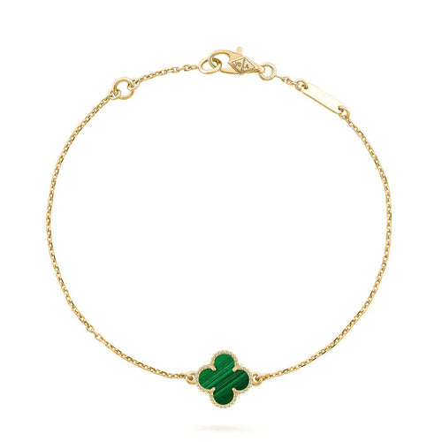 [Bling Jewelrys ]KLEEBLATT-ARMBAND MALACHIT 1 MOTIV