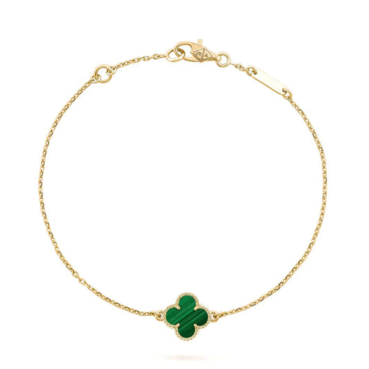 [Bling Jewelrys ]KLEEBLATT-ARMBAND MALACHIT 1 MOTIV
