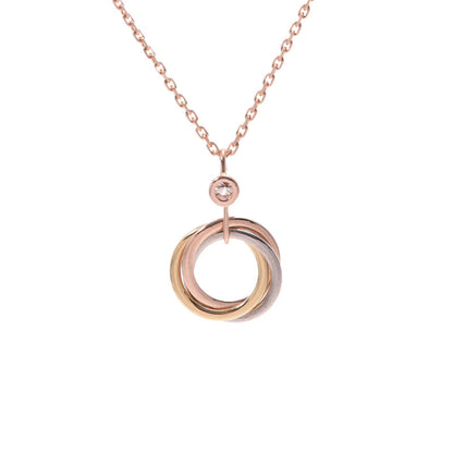 [Bling Jewelrys ]TRINITY SILVER GOLD PINK GOLD NECKLACE