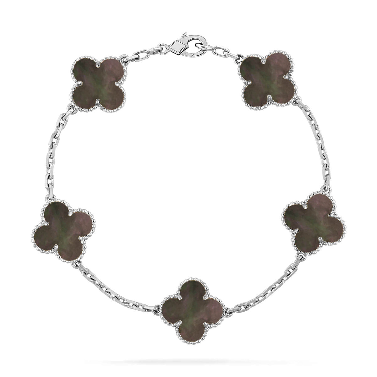 {
  "Bling Jewelrys": "Bling Jewelry",
  "CLOVER 5 MOTIF GRAY MOP BRACELET COLLECTION": "KLEEBLATT 5-MOTIV GRAU PERLMUTT ARMBAND KOLLEKTION"
}