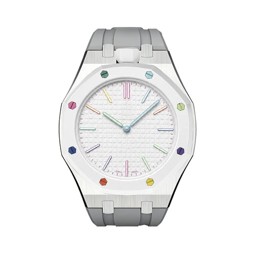 [Bling Jewelrys]OAK POP GRAY STEEL SILICONE STRAP