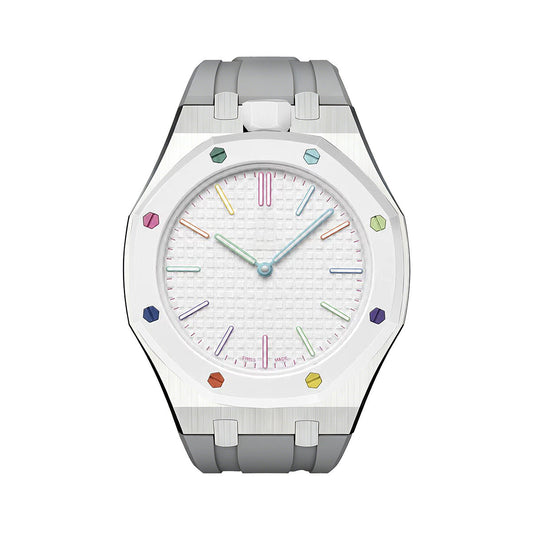 [Bling Jewelrys]OAK POP GRAY STEEL SILICONE STRAP