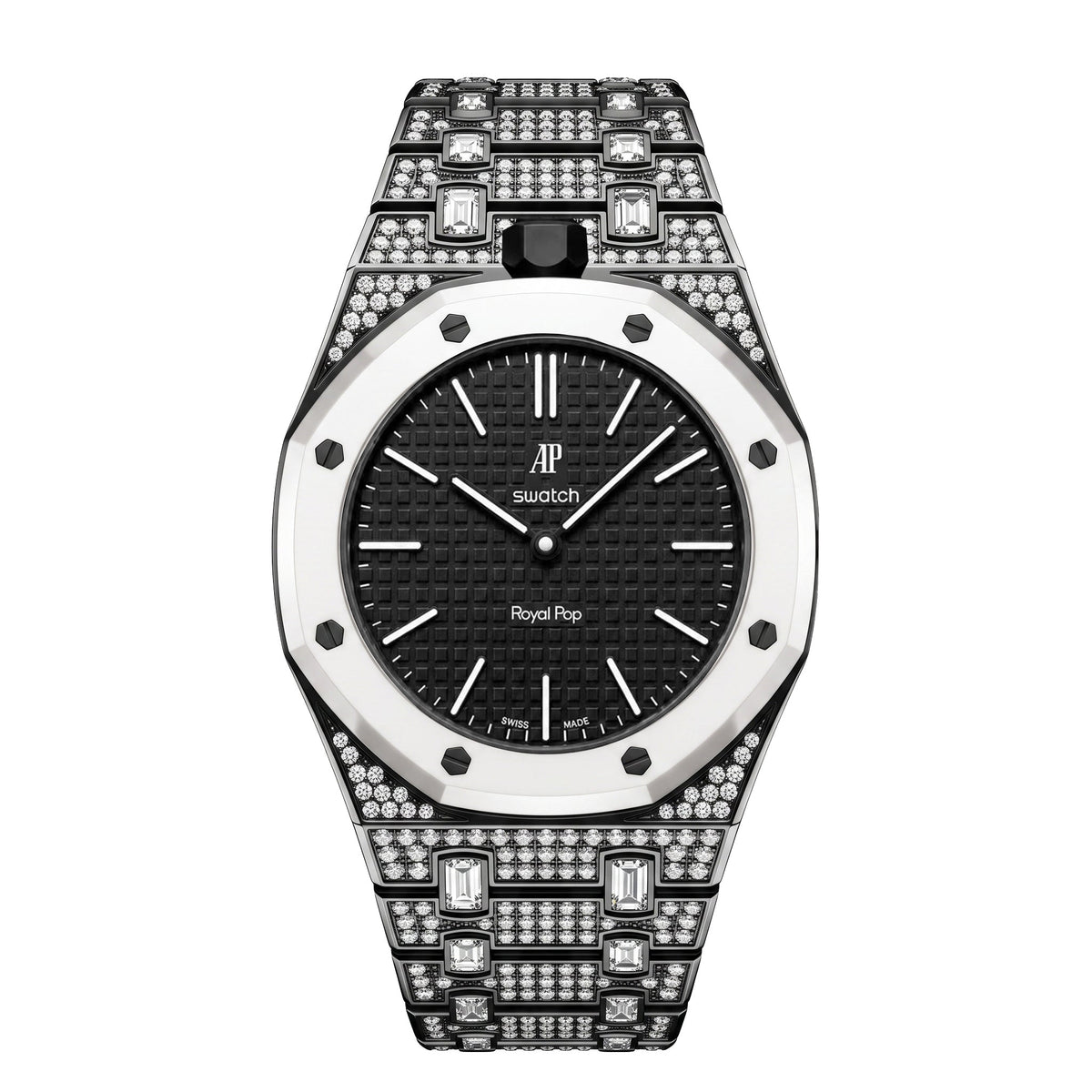 [Bling Jewelrys]Royal Oak Pop Exclusive Bioceramic Case & Bioceramic Strap Full Diamond