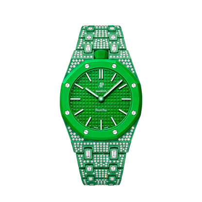 [Bling Jewelrys]Royal Oak Pop Exclusive Bioceramic Case & Bioceramic Strap Full Diamond