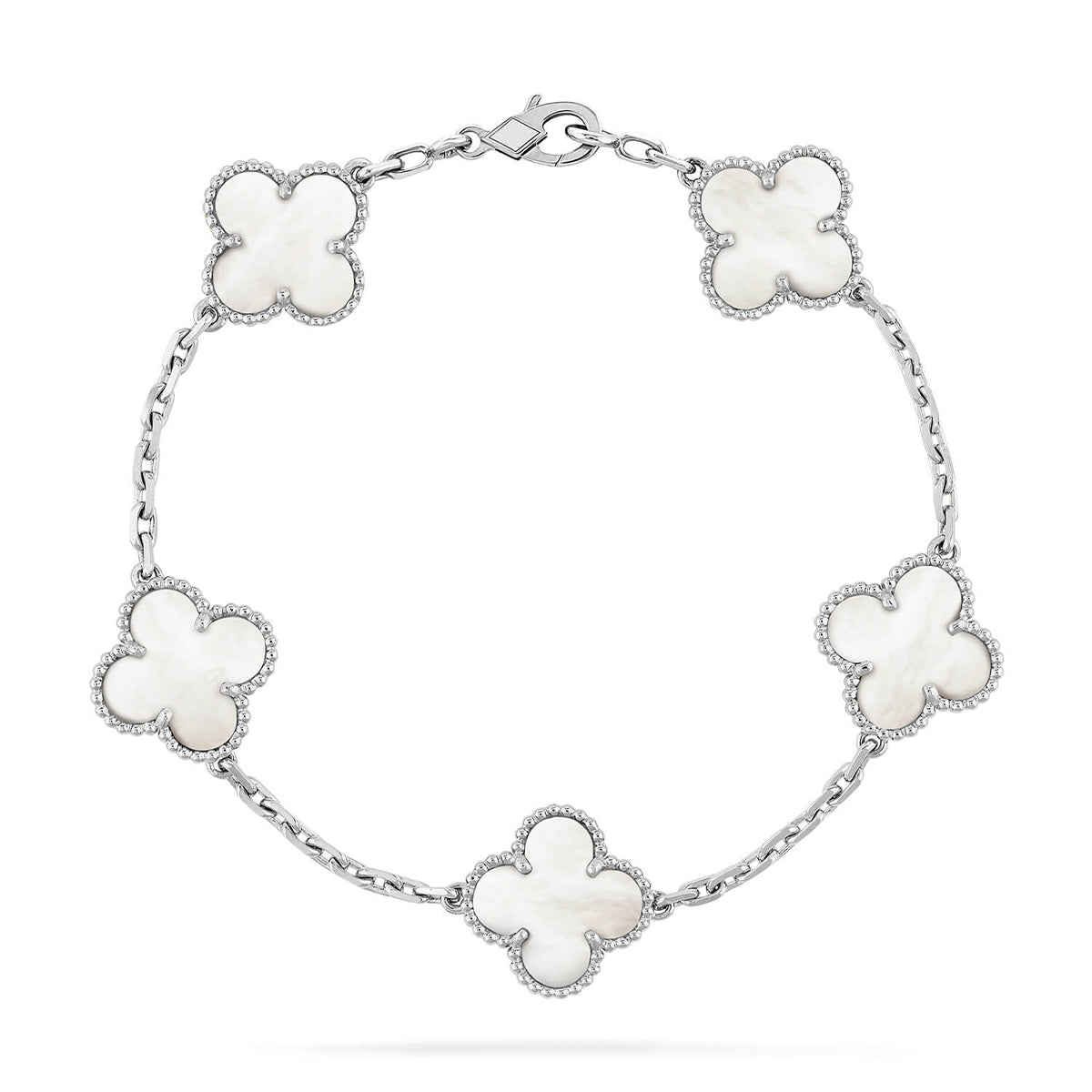 [Bling Jewelry] KLEEBATT WEISSE PERLMUTT 5-MOTIV ARMBAND KOLLEKTION