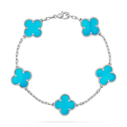 [Bling Jewelrys ] CLOVER 5 MOTIF TURQUOISE BRACELET COLLECTION