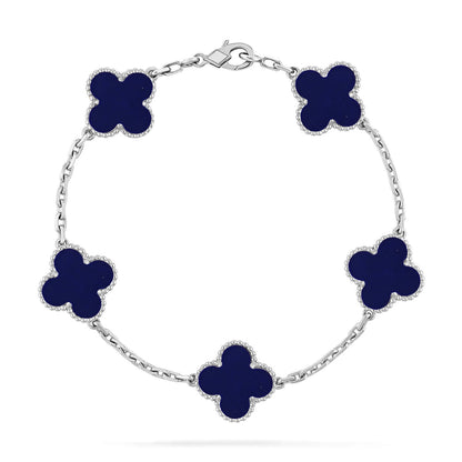 [Bling Jewelrys ]CLOVER 5 MOTIF LAPIS LAZULI BRACELET COLLECTION