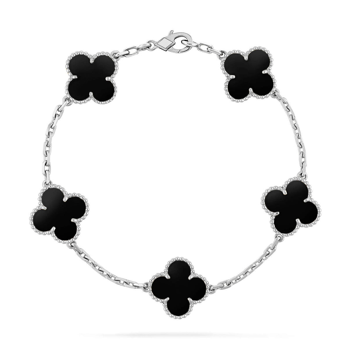 [Bling Jewelrys ] クローバー 5モチーフ オニキスブレスレット コレクション