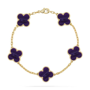 [Bling Jewelrys ]CLOVER 5 MOTIF PURPLE STRIPES BRACELET COLLECTION