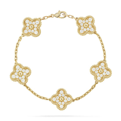 [Bling Jewelrys ] CLOVER 5 MOTIF FULL DIAMOND BRACELET COLLECTION