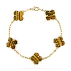 [Bling Jewelrys] KOLLEKTION: KLEEBATT 5-MOTIVE TIGERAUGE-ARMBAND