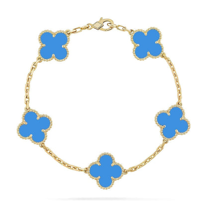 {
  "Bling Jewelrys": "ブリング・ジュエリー",
  "CLOVER 5 MOTIF BLUE AGATE BRACELET COLLECTION": "クローバー 5モチーフ ブルーアゲート ブレスレット コレクション"
}