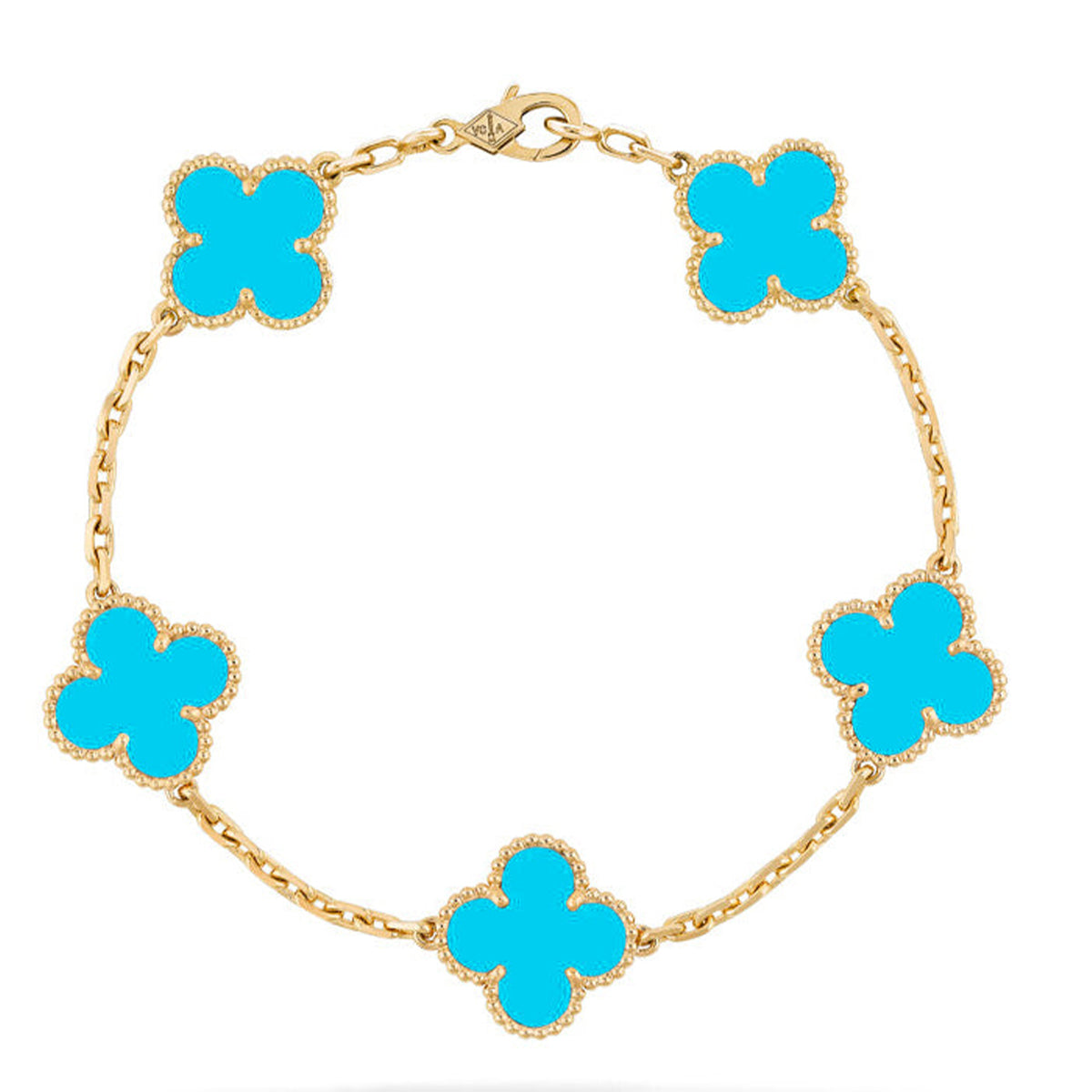 [Bling Jewelrys ] CLOVER 5 MOTIF TURQUOISE BRACELET COLLECTION