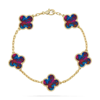 {
  "Bling Jewelrys ": "Bling Jewelrys ",
  "CLOVER 5 MOTIF COLOR GEMSTONES BRACELET COLLECTION": "KLEEBLATT 5-MOTIV FARBEDELSTEIN-ARMBAND KOLLEKTION"
}