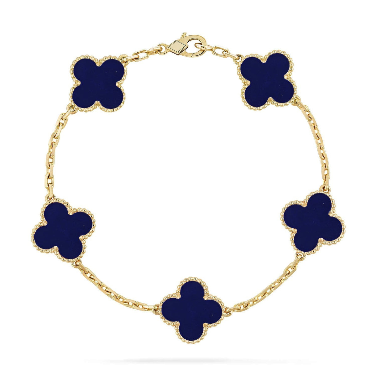 [Bling Jewelrys ]CLOVER 5 MOTIF LAPIS LAZULI BRACELET COLLECTION