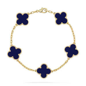 [Bling Jewelrys ]CLOVER 5 MOTIF LAPIS LAZULI BRACELET COLLECTION