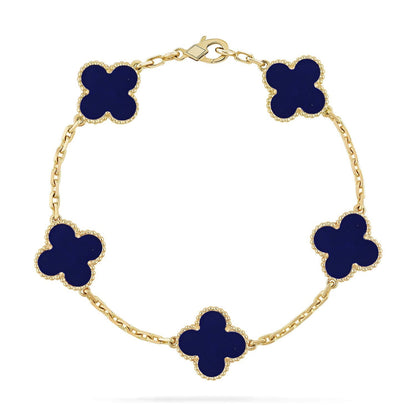 [Bling Jewelrys ]CLOVER 5 MOTIF LAPIS LAZULI BRACELET COLLECTION