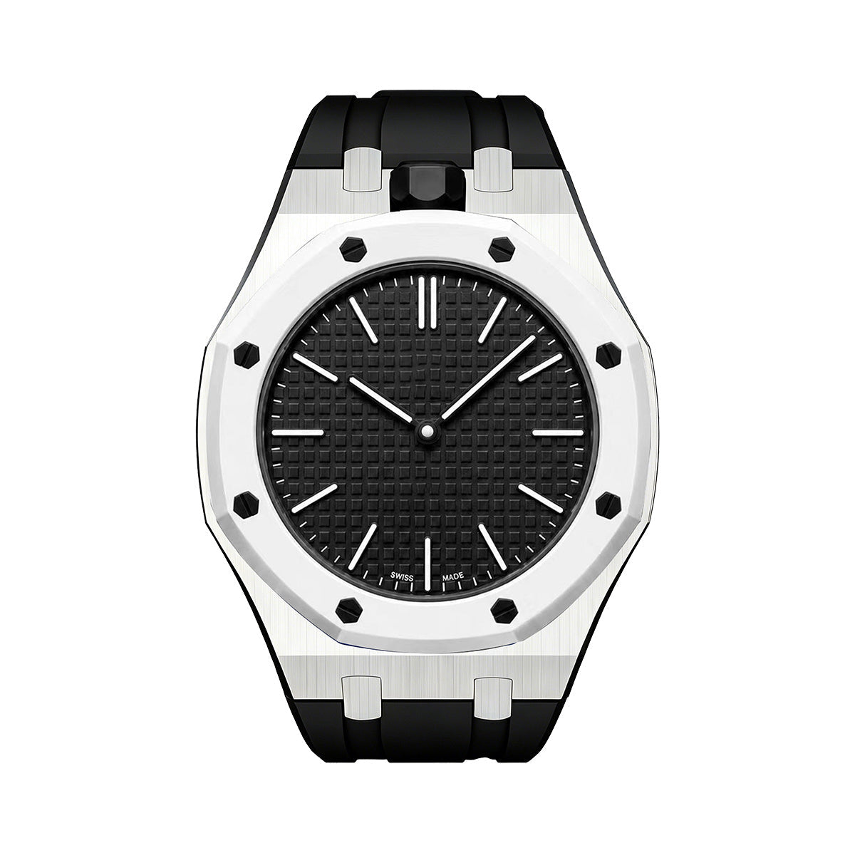 [Bling Jewelrys]OAK POP BLACK STEEL SILICONE STRAP