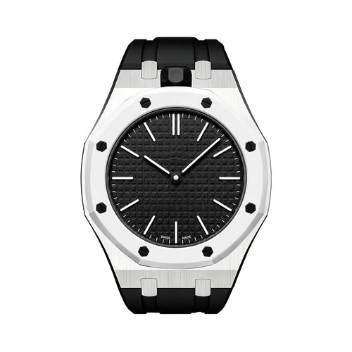 [Bling Jewelrys]OAK POP BLACK STEEL SILICONE STRAP