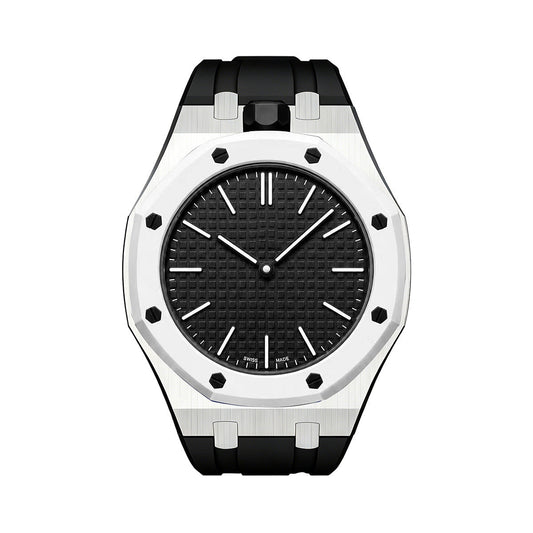 [Bling Jewelrys]OAK POP BLACK STEEL SILICONE STRAP