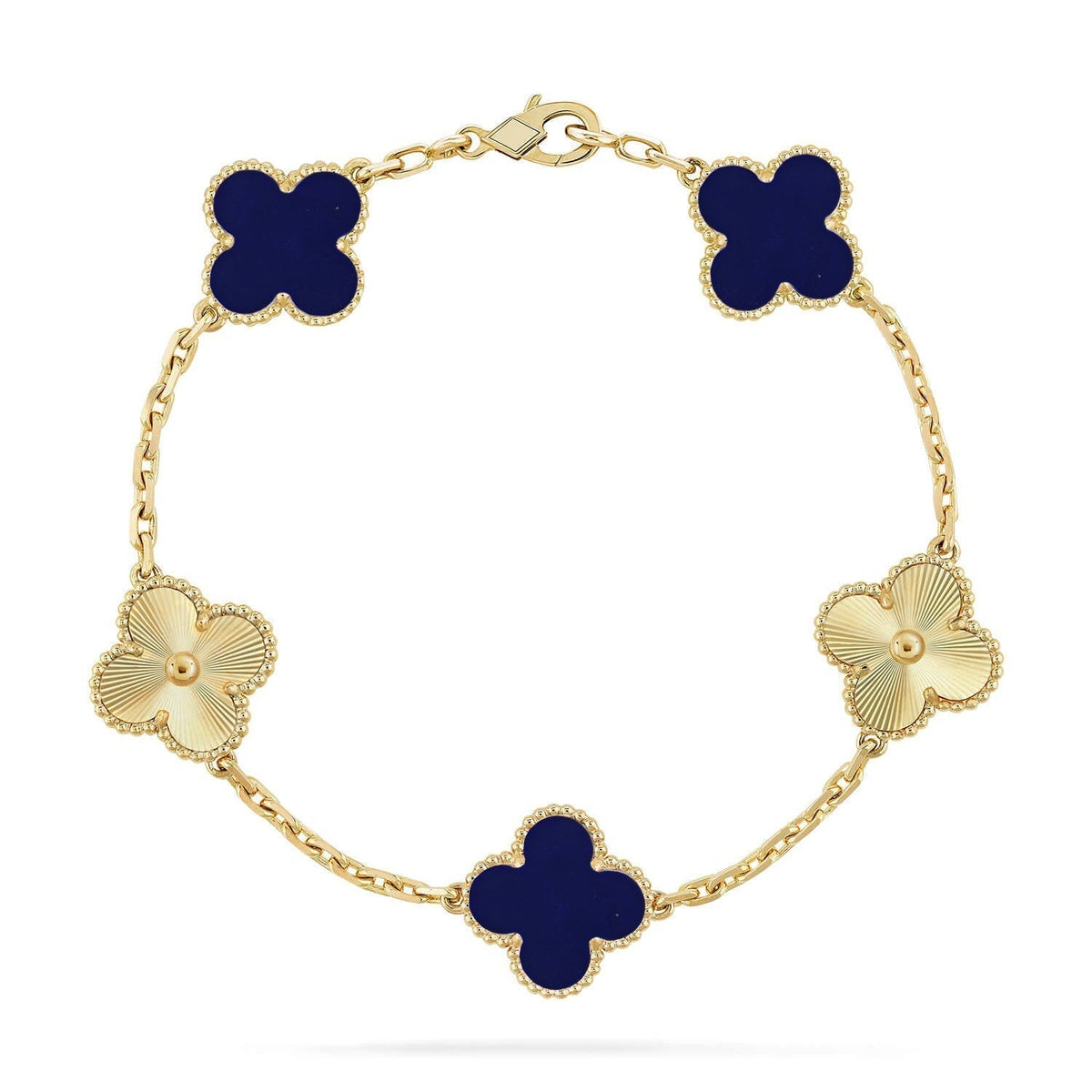 [Bling Jewelrys ]CLOVER 5 MOTIF LAPIS LAZULI BRACELET COLLECTION