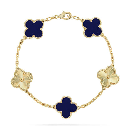 [Bling Jewelrys ]CLOVER 5 MOTIF LAPIS LAZULI BRACELET COLLECTION