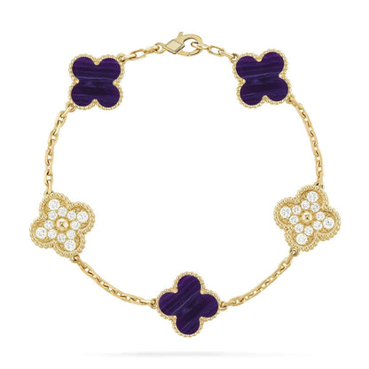 {
  "Bling Jewelrys": "ブリングジュエリー",
  "CLOVER 5 MOTIF PURPLE STRIPES BRACELET COLLECTION": "クローバー 5モチーフ パープルストライプ ブレスレットコレクション"
}