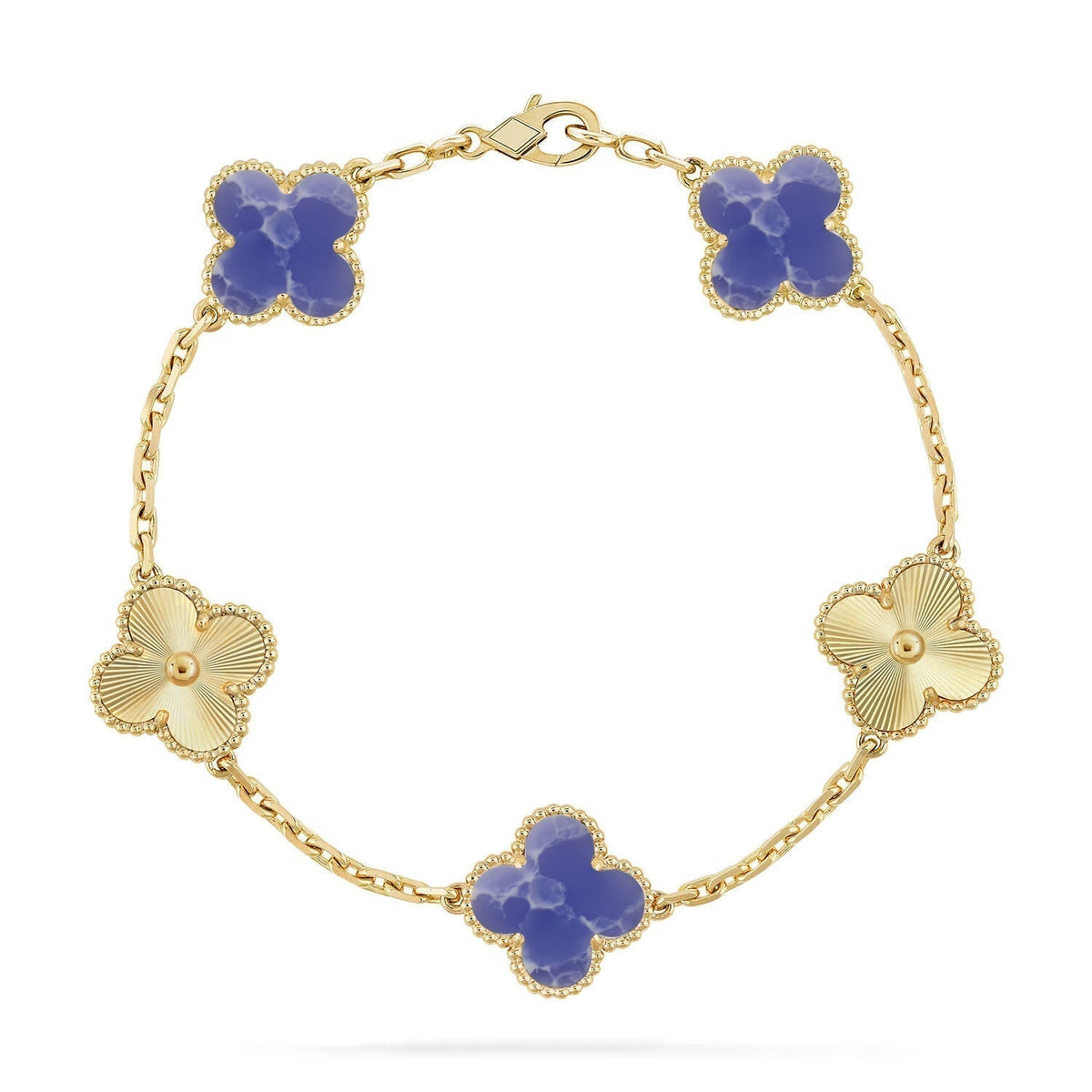 [Bling Jewelrys ]CLOVER 5 MOTIF BLUE VEINS BRACELET COLLECTION