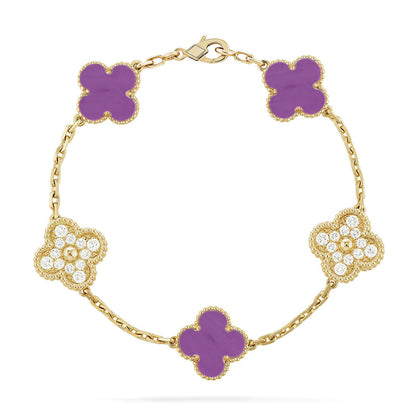 [Bling Jewelrys ] CLOVER 5 MOTIF VIOLET BRACELET COLLECTION