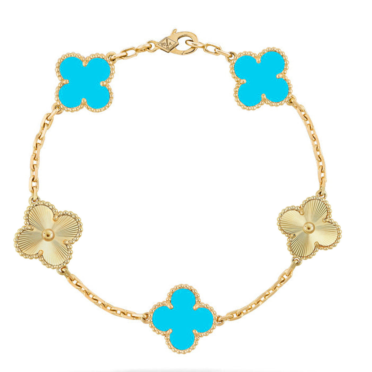 [Bling Jewelrys ] CLOVER 5 MOTIF TURQUOISE BRACELET COLLECTION