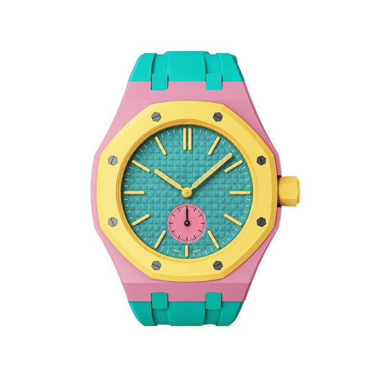 [Bling Jewelrys]OAK POP EXCLUSIVE PINK AND GREEN SILICONE STRAP