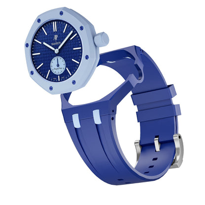 [Bling Jewelrys]OAK POP EXCLUSIVE DARK BLUE AND LIGHT BLUE SILICONE STRAP