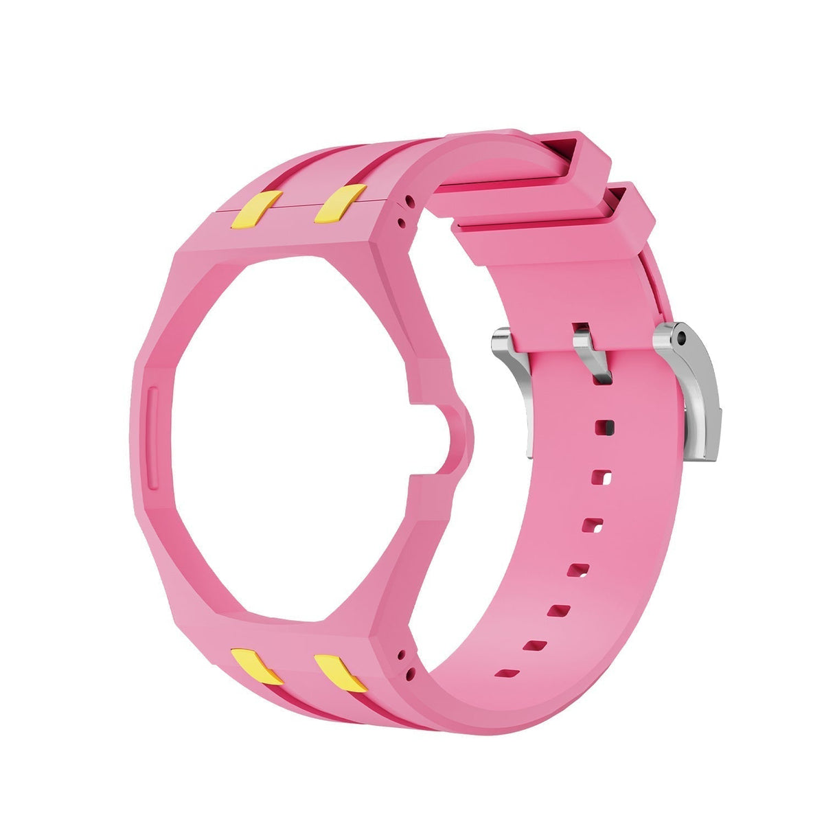 [Bling Jewelrys]OAK POP EXCLUSIVE PINK AND YELLOW SILICONE STRAP