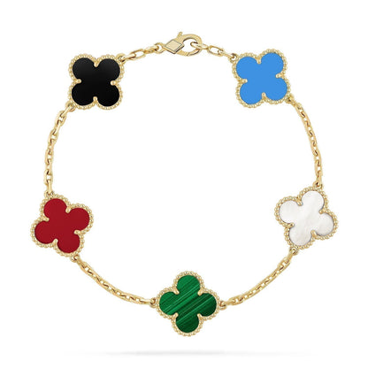 [Bling Jewelrys ]CLOVER 5 MOTIFS MULTICOLOR BRACELET