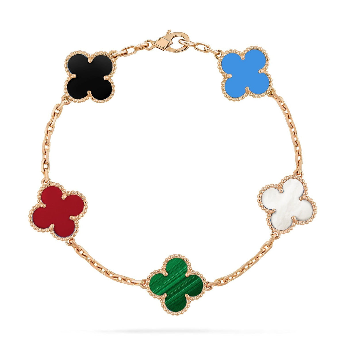 [Bling Jewelrys ]CLOVER 5 MOTIFS MULTICOLOR BRACELET