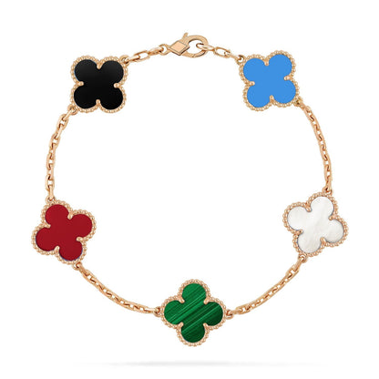 [Bling Jewelrys ]CLOVER 5 MOTIFS MULTICOLOR BRACELET