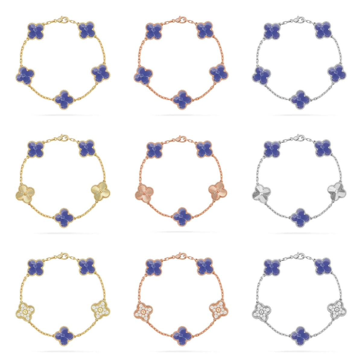 [Bling Jewelrys ]CLOVER 5 MOTIF BLUE VEINS BRACELET COLLECTION