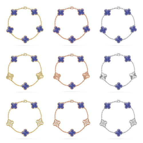 [Bling Jewelrys ]CLOVER 5 MOTIF BLUE VEINS BRACELET COLLECTION