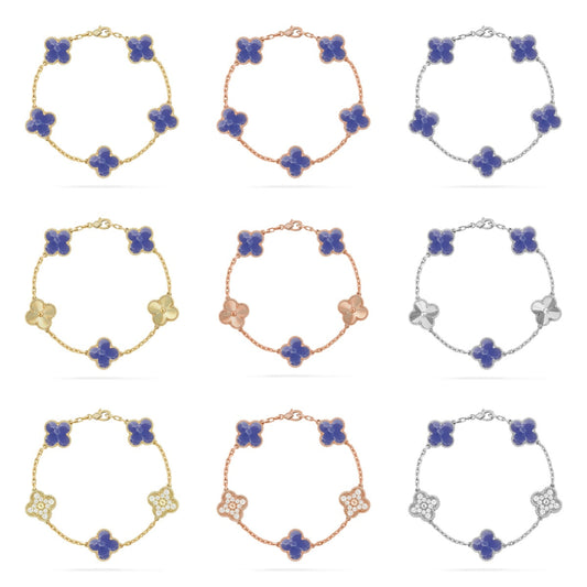 [Bling Jewelrys ]CLOVER 5 MOTIF BLUE VEINS BRACELET COLLECTION