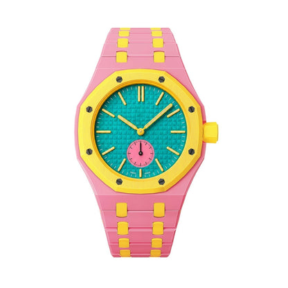 [Bling Jewelrys]OAK POP EXKLUSIVES PINKES UND GELBES BIOKERAMIK-ARMBAND