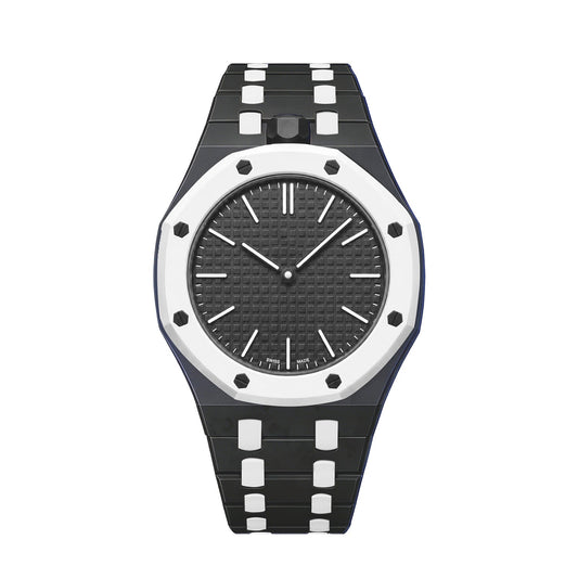 [Bling Jewelrys]OAK POP EXKLUSIVES SCHWARZ-WEISSES BIOKERAMIK-ARMBAND