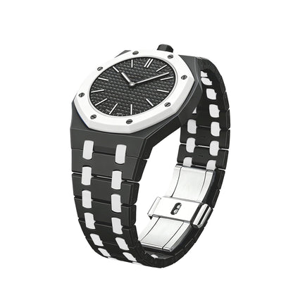 [Bling Jewelrys]OAK POP EXKLUSIVES SCHWARZ-WEISSES BIOKERAMIK-ARMBAND