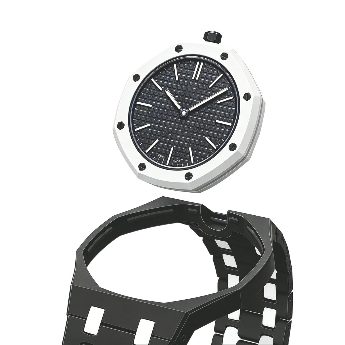 [Bling Jewelrys]OAK POP EXKLUSIVES SCHWARZ-WEISSES BIOKERAMIK-ARMBAND